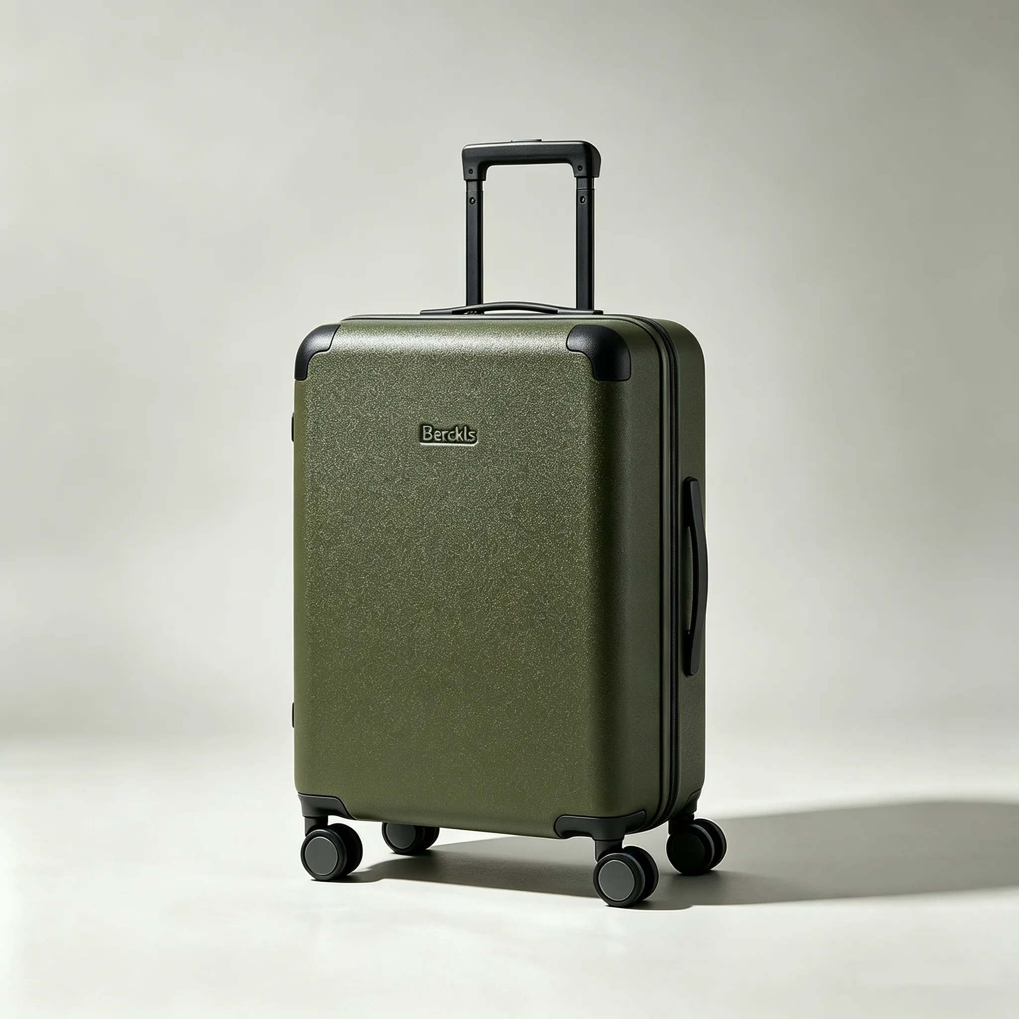Berckls 20-Inch Olive Scratch-Resistant Carry-On Luggage